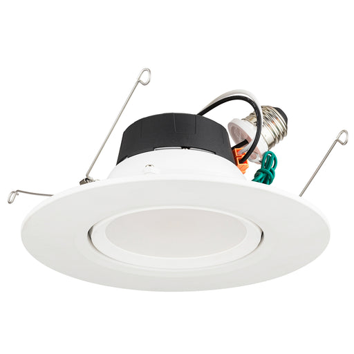 Sunlite 82084 5/6-Inch LED Retrofit Gimbal Recessed Downlight, 11 Watts, 1100 Lumens, Tunable 27K/30K/35K/40K/50K Color, 90 CRI, Dimmable, ETL Listed, White, For Entryways, Bedrooms & Hallways