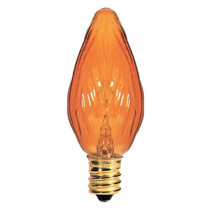 Bulbrite 15F10A 15 Watt Incandescent F10 Fiesta Bulb, Candelabra Base, Amber