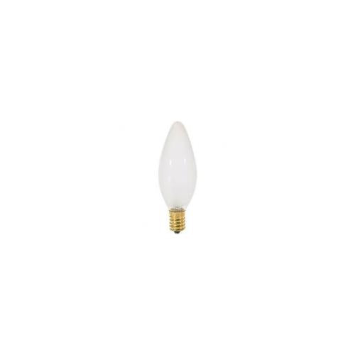 Bulbrite 25CTF/E14 25 Watt Incandescent B10 Torpedo Chandelier Bulb, European Base, Frost