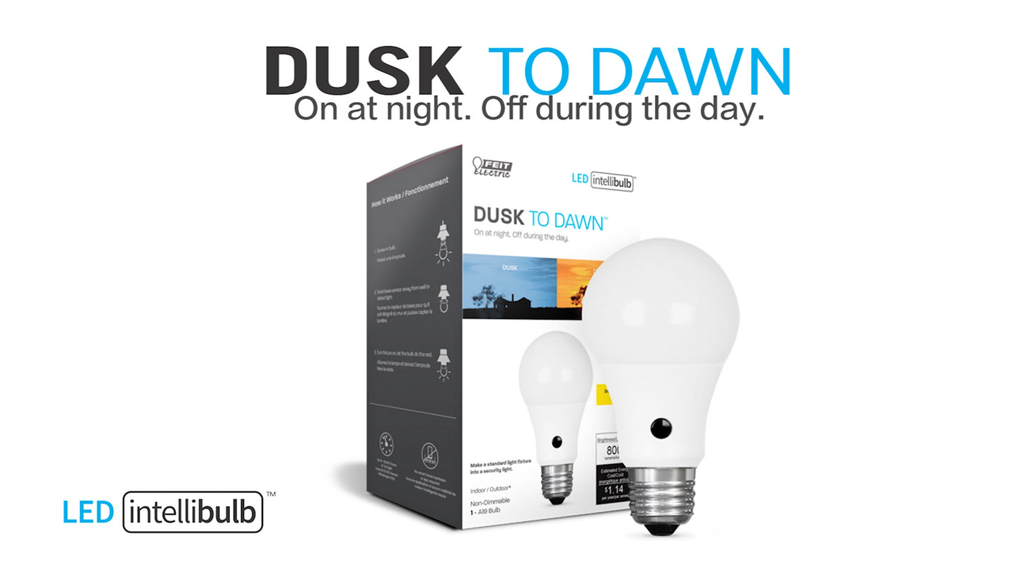 60-Watt Equivalent A19 Daylight Dusk-to-Dawn LED