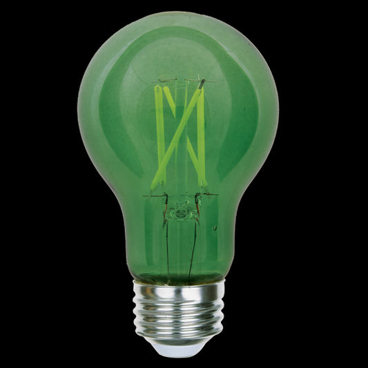 Luxrite LED Filament A19 Light Bulb, E26 Medium Base, 4.5W, Green Transparent Bulb Finish, Pack of 8 (LR21722)