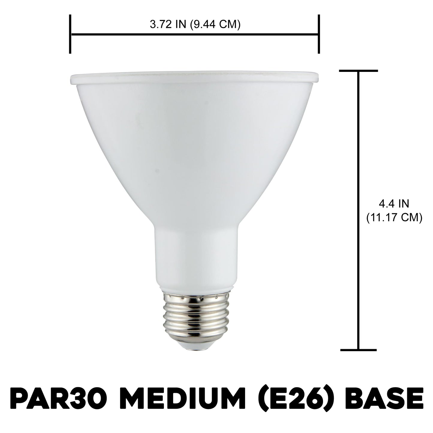 Sunlite PAR30 LED Long Neck Bulbs, 5000K Super White, Dimmable, 10 Watt (75W Equivalent), Medium (E26) Base, ETL Listed