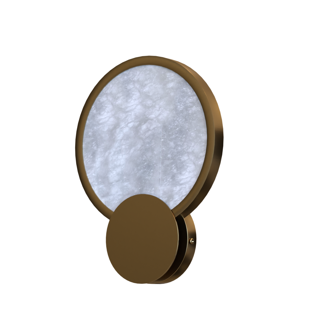 Eclissi LED Eclipse Wall Sconce Brass Finish with Marble Shade