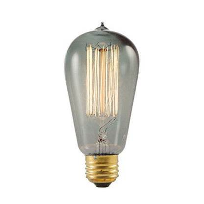 Bulbrite NOS40-1910/SMK-6PK 40 Watt Nostalgic Edison ST18 Bulb, Vintage Thread Filament, Medium Base, Smoke Finish, 6 Pack