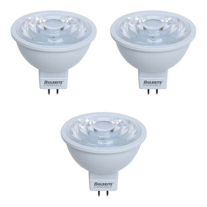 Bulbrite 50 Watt equivalent MR16 with Bi Pin Base GU5.3 Dimmable 3000K LED Light Bulb 3-Pack