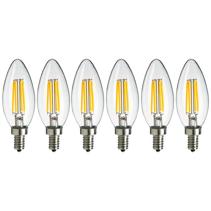 Sunlite LED Vintage Chandelier 4W (40W Equivalent) Light Bulb Candelabra (E12) Base, Warm White