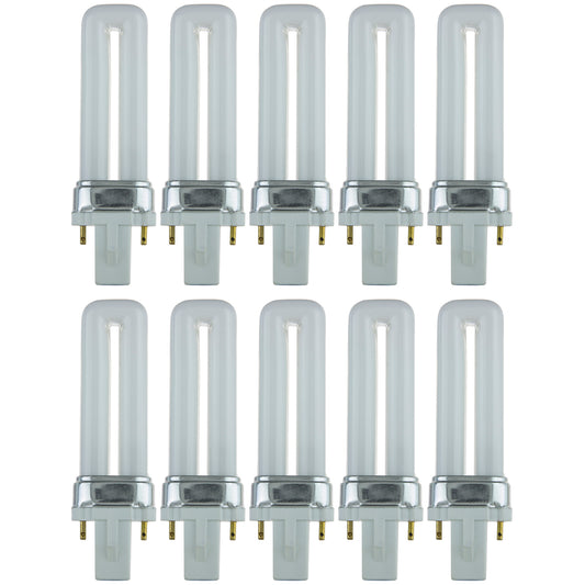 Sunlite PL5/SP41K/10PK 2-Pin Fluorescent 5W 4100K Cool White U Shaped PL CFL Twin Tube Plugin Light Bulbs with G23 Base (10 Pack)