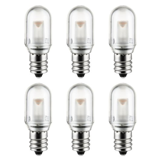 Sunlite 41244-SU LED T5 Tubular Night Light Bulb, 1 Watt (10W Equivalent), Candelabra Base (E12), 50 Lumen, Clear, Non Dimmable, ETL Listed, 2700K Warm White, 6 Count