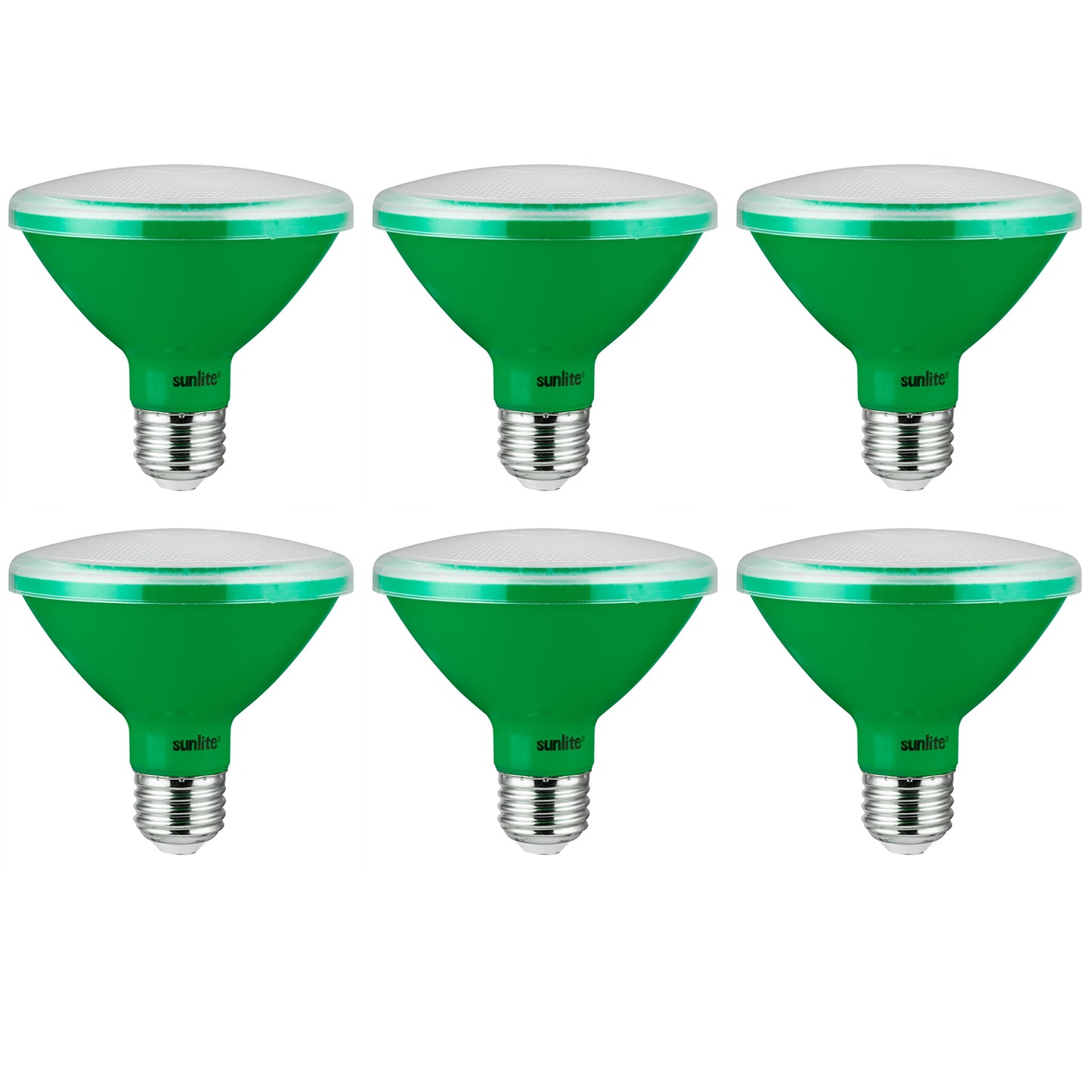 Sunlite - Green LED PAR30 Reflector Light Bulb, 5 Watts, 120 Volts, Medium Base, 30,000 Hour Lamp Life, 250 Lumens, 30° Narrow Flood, Energy Saving, Eco Friendly, Multi-Use, Indoor/Outdoor (6 Pack)