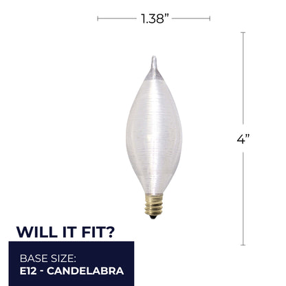 Bulbrite Spunlite 25 Watt Dimmable C11 Incandescent Light Bulbs with Candelabra (E12) Base, Satin Finish, Pack of 25