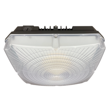 Luxrite LED 40W Garage Canopy, WATTAGE Selectable - 28/35/40, Lumens Selectable - 3360/4200/4800, Color Selectable - 3000K/4000K/5000K, Black Finish, 80 CRI, Dimmable (LR40717)