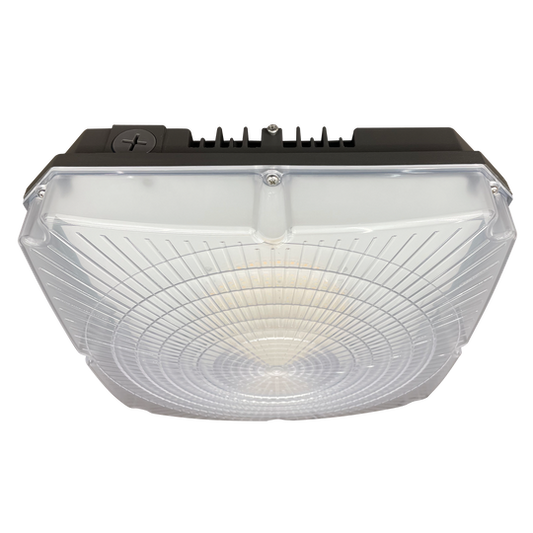 Luxrite LED 40W Garage Canopy, WATTAGE Selectable - 28/35/40, Lumens Selectable - 3360/4200/4800, Color Selectable - 3000K/4000K/5000K, Black Finish, 80 CRI, Dimmable (LR40717)