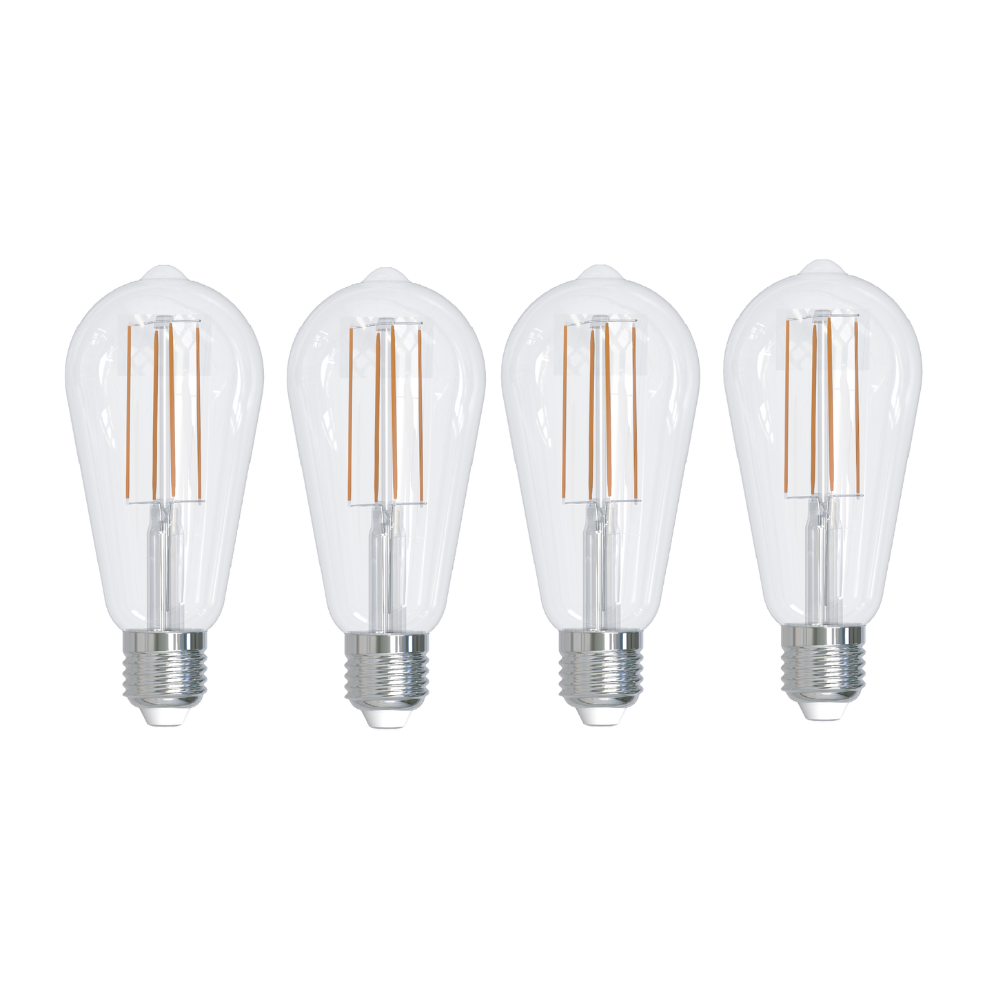 Bulbrite Pack of (4) 4.5 Watt Dimmable Clear Filament ST18 Medium (E26) LED Light Bulb - 450 Lumens, 2700K