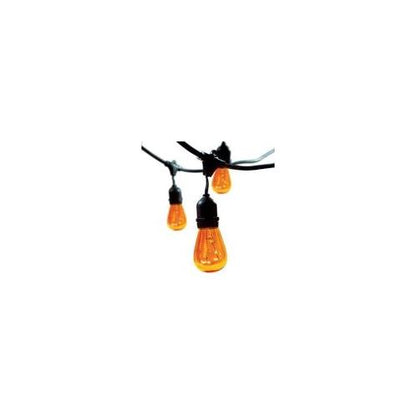 Bulbrite STRING15/E26-11S14TA Outdoor String Light w/Amber Incandescent 11S14 Bulbs, 48-Feet, 15 Lights