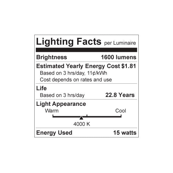 Luxrite LED A19 Light Bulb, E26 - Medium Base, 15W, 4000K - Cool White, 1600 Lumens, 80 CRI, Frost Finish, Dimmable (LR21442)