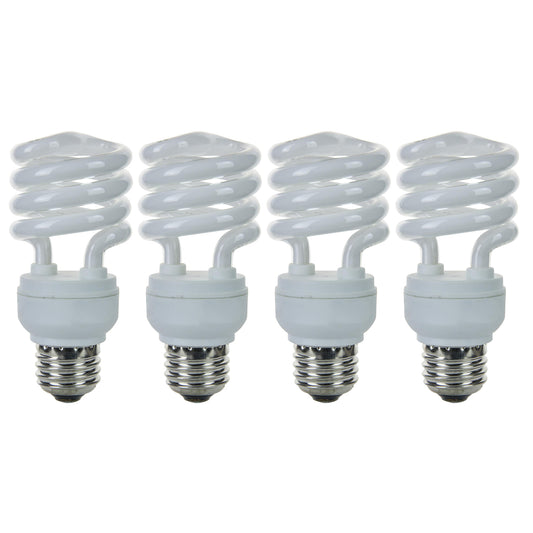 Sunlite 13 Watt Super Mini Spiral, Medium Base, Warm White, 4 Pack