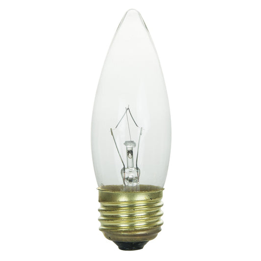 Sunlite 25 Watt Torpedo Tip Chandelier, Medium Base, Clear