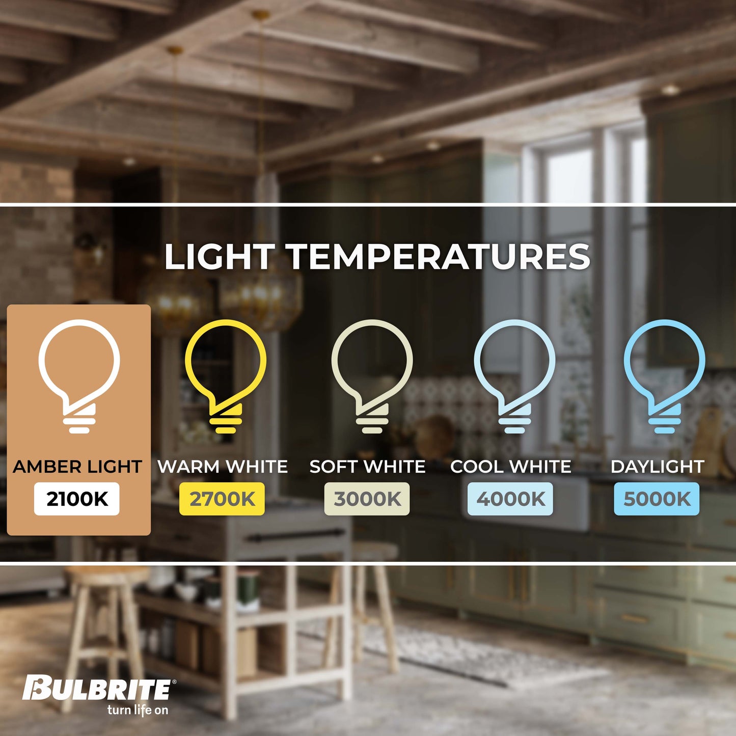 Bulbrite Spunlite Pack of (4) 4 Watt Dimmable C11 LED Filament Light Bulb with Amber Glass Finish and Candelabra (E12) Base - 2100K (Amber Light), 250 Lumens