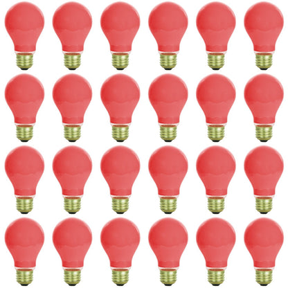 Sunlite 25 Watt A19 Colored , Medium Base, Ceramic Red