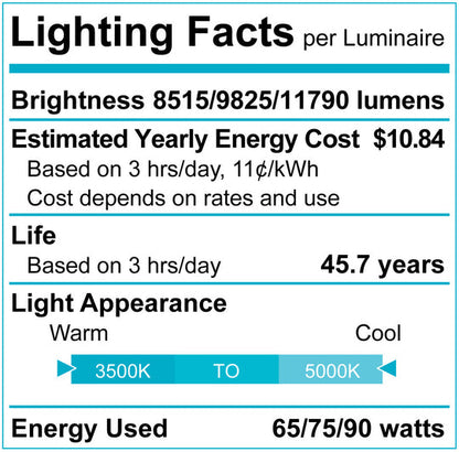 8' VAPORTIGHT LINEAR WATTAGE SELECTABLE 3CCT