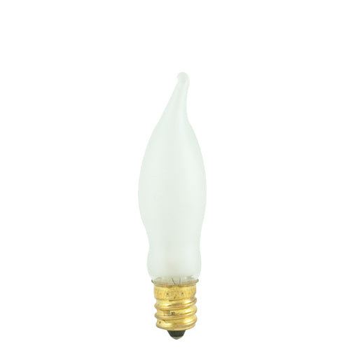 Bulbrite 7.5CFF/15/3 7.5 Watt Incandescent CA5 Flame Tip Chandelier Bulb, Candelabra Base, Frost