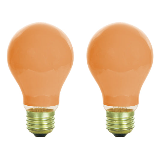 Sunlite 40 Watt A19 Colored, Medium Base, Ceramic Orange