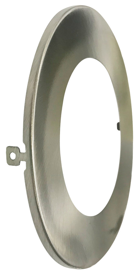 Luxrite 6" Mini Panel Round Smooth Brushed Nickel Trim For Canless Wafer Spotlight (LR23777)