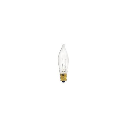 Bulbrite 7.5CFC/15/3 7.5 Watt Incandescent CA5 Flame Tip Chandelier Bulb, Candelabra Base, Clear