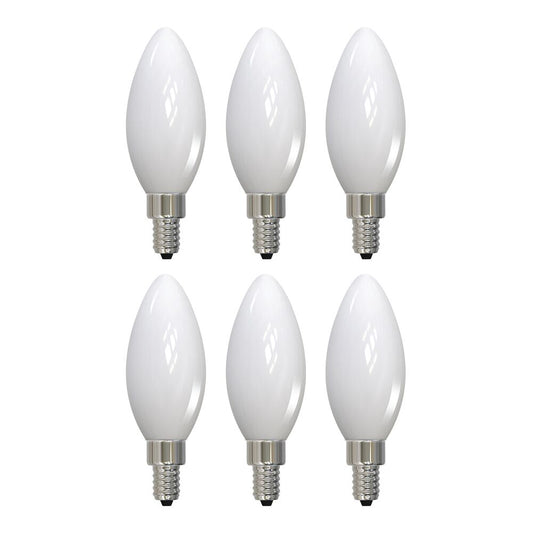 Bulbrite Pack of (4) 4.5 Watt Dimmable Milky Filament B11 Candelabra (E12) LED Bulb - 400 Lumens, 3000K, and 90 CRI