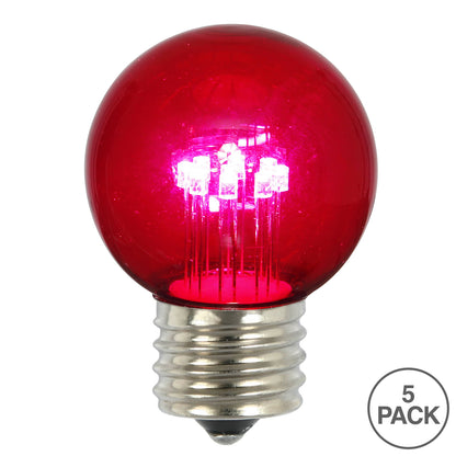 Vickerman Pink Glass G50 Transparent LED Replacement Bulb, 10 Pack