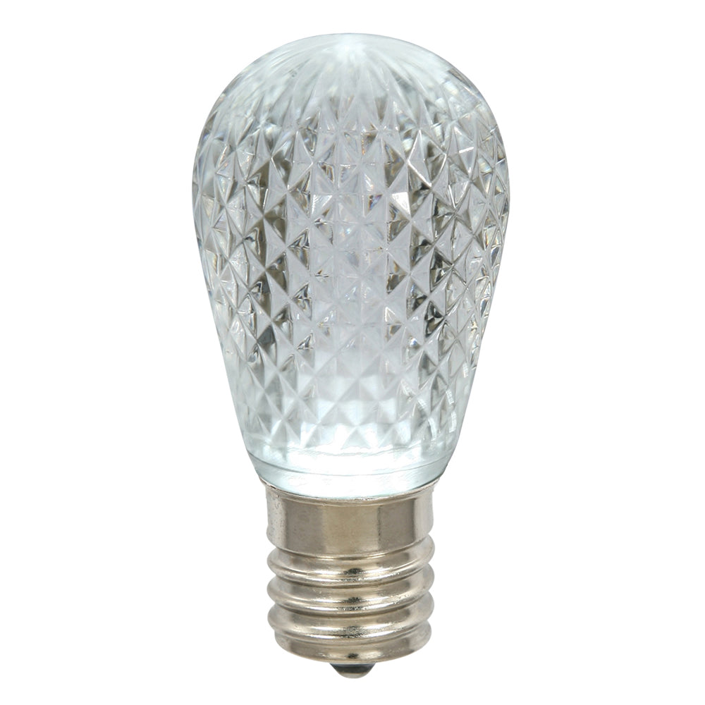 Vickerman S14 LED Pure White Faceted Replacement Bulb, 20 Pack