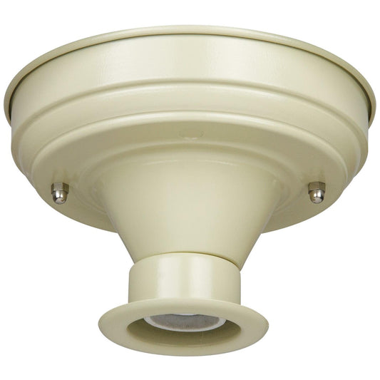 Sunlite 1 Lamp Deep Beam Ceiling Fixture, Beige Finish, White Lens