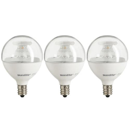 Sunlite LED G16 Globe 7W (60W Equivalent) Light Bulb Candelabra (E12) Base, Warm White