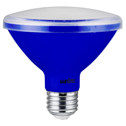 Sunlite 81472 LED PAR30 Short Neck Colored Recessed Light Bulb, 8 Watt (75W Equivalent), Medium (E26) Base, Floodlight, ETL Listed, Blue, Pack of 3