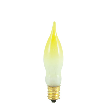 Bulbrite 7.5CFFY/15/3 7.5 Watt Incandescent CA5 Flame Tip Chandelier Bulb, Candelabra Base, Yellow