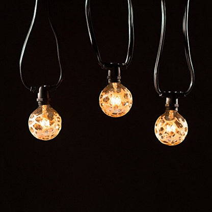 Bulbrite STRING15/E12/BLACK-G16KT Outdoor Mini String Light w/Incandescent G16 Globe Bulbs, 25-Feet, 15 Lights Sockets, Black