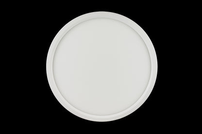 Luxrite LED Surface Mount 9" Round Slim, 18W, 1200 Lumens, Color Selectable - 3000K/4000K/5000K, 80 CRI, White Finish, Dimmable, Pack of 1 (LR23594)