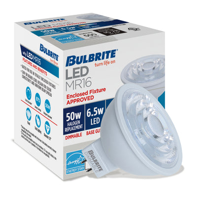 Bulbrite 6.W LED (50-Watt Equivalent) MR16 with Bi Pin Base GU5.3 Dimmable LED Light Bulb 3000K (4-Pack)