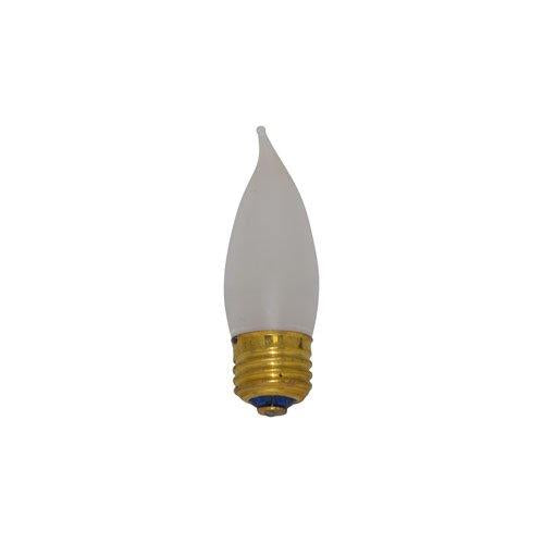 Bulbrite 25EFF/3 25 Watt Incandescent CA10 Flame Tip Chandelier Bulb, Medium Base, Frost