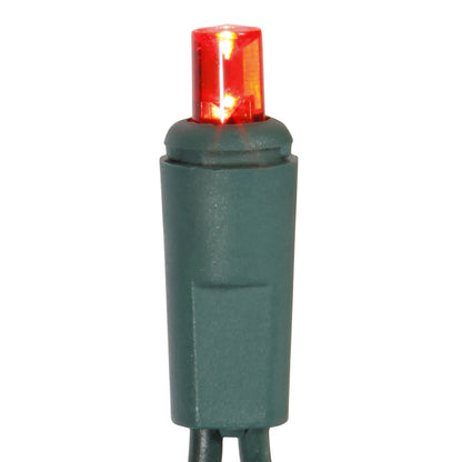 Vickerman 50 Red Twinkle Wide Angle LED Light on Green Wire, 25' Christmas Single Mold Light Strand- 2 Pack