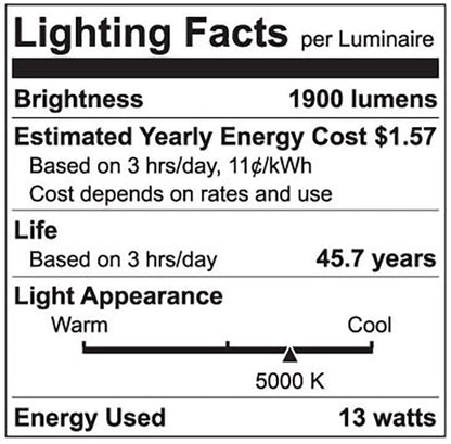 Luxrite LED 4' T8 Universal 13W Shatter Proof Ballast Compatible Light Tube, G13 Base, 1950 Lumens, 5000K - Bright White, 83 CRI, Frosted White Finish, Pack of 5  (LR34193)