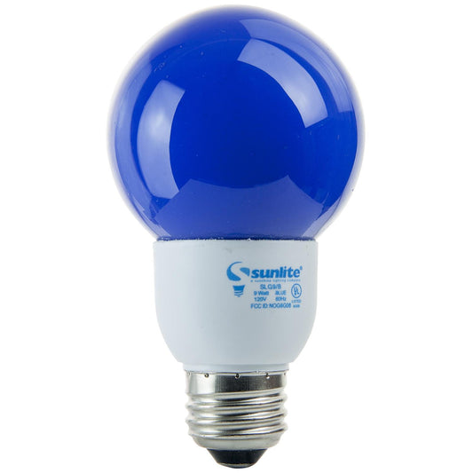 Sunlite 9 Watt Colored Globe, Medium Base, Blue