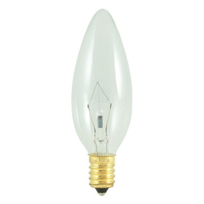 Bulbrite 40CTC/E14 40 Watt Incandescent B10 Torpedo Chandelier Bulb, European Base, Clear