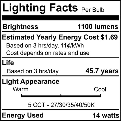 14W LED 5/6" 5CCT RETROFIT SMOOTH WHITE ROUND DIMMABLE 90CRI 120V-4PK