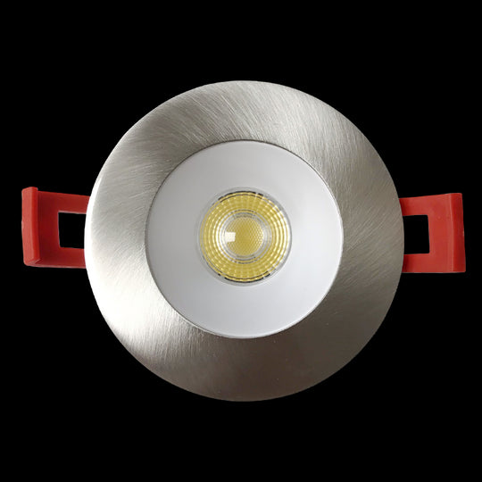 Luxrite 2" Regressed Interchangeable Canless Spotlight Round Trim Nickel Finish, Pack of 5 (LR23435)