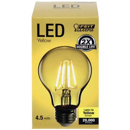 A19 Clear Glass Yellow LED Bulb