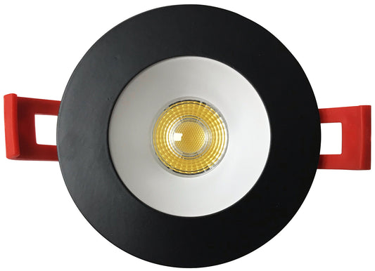 Luxrite 2" Regressed Interchangeable Canless Spotlight Round Trim Black Finish (LR23433)