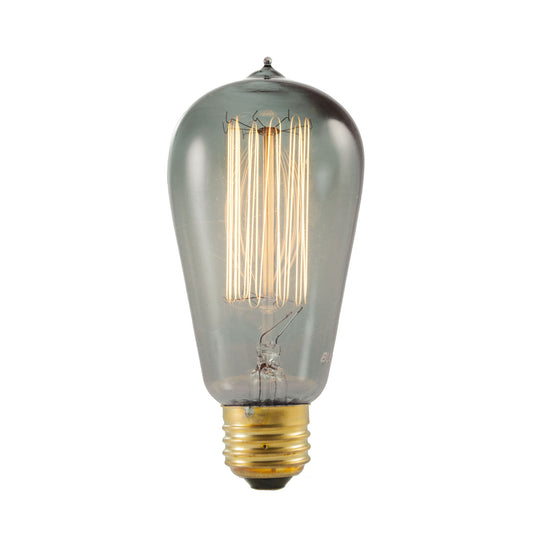 Bulbrite NOS60-1910/SMK 60 Watt Nostalgic Edison ST18 Bulb, Vintage Thread Filament, Medium Base, Smoke Finish