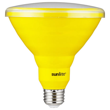 Sunlite 81476 LED PAR38 Colored Recessed Bug Light Bulb, 15 watt (75w Equivalent), Medium (E26) Base, Floodlight, ETL Listed, Yellow, Pack of 3