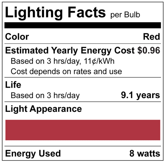 Luxrite LED PAR38 Colored Light Bulb, 8W, E26 Medium Base, Red Finish (LR31640)